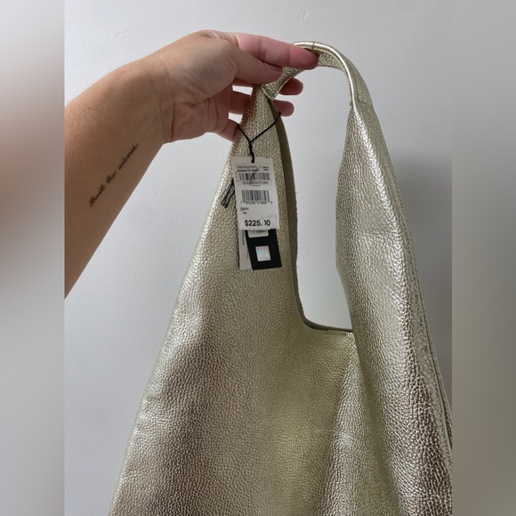 Gold leather hobo bag - Picture 4 of 5